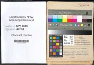 Entnazifizierung Sophie Stoessel , geb. 22.03.1887 (Lehrerin)