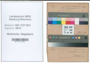 Entnazifizierung Magdalene Modersohn , geb. 24.12.1903 (Studienraetin)