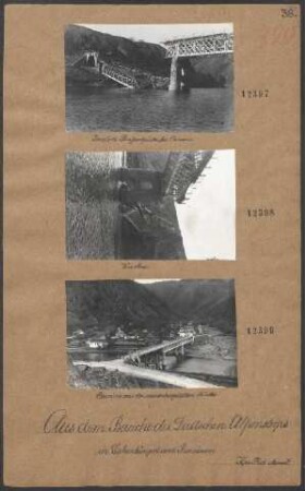 Zerstörte Straßenbrücke bei Caineni