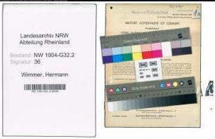 Entnazifizierung Hermann Wimmer , geb. 04.06.1900 (Beamter)