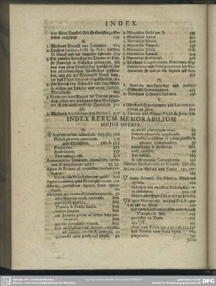 Index Rerum Memorabilium Huius Operis