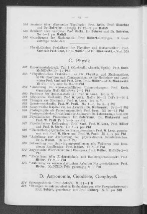 D. Astronomie, Geodäsie, Geophysik