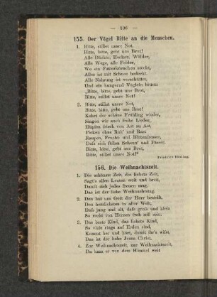 155. Der Vögel Bitte an die Menschen.