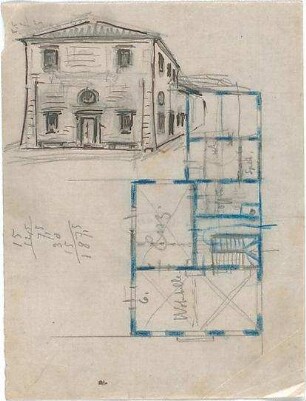 Hildebrand, Adolf von; Nemisee (Latium, Italien); Hausentwürfe - Grundriss, Perspektive