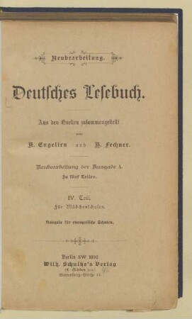 [Teil 4, [Schülerbd.]]: Deutsches Lesebuch