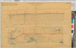 Bahnlinie Münster-Rheda-Lippstadt: Nivellements- und Situationsplan, Blatt 3: km 5,000 bis km 7,000, M. 1:2.500 und M. 1:250 Vp.: Hannover, Münster