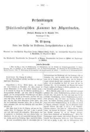 78. Sitzung, Stuttgart, 23.12.1884
