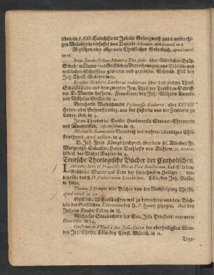Teutsche Theologische Bücher der Catholischen.