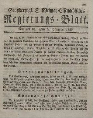 Nr. 18 : 29. Dezember 1826