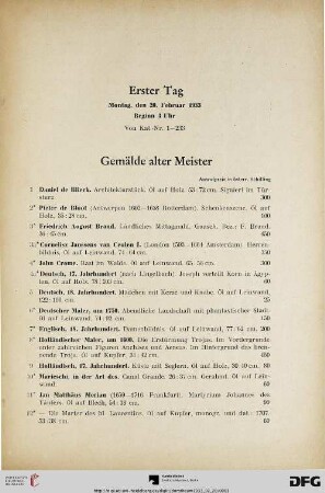 Gemälde alter Meister (Nr. 1-21)