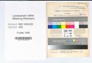 Entnazifizierung Willi Funke, geb. 13.05.1911 (Arbeiter)