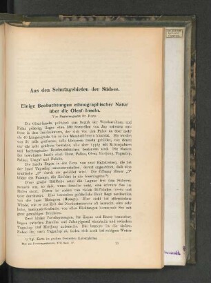 Einige Beobachtungen ethnographischer Natur über die Oleaï-Inseln.