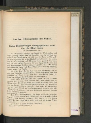 Einige Beobachtungen ethnographischer Natur über die Oleaï-Inseln.