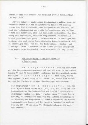 4.11 Die Gruppierung aller Horizonte in 4 Hauptgruppen