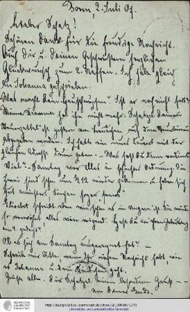 Postkarte vom 02.07.1907