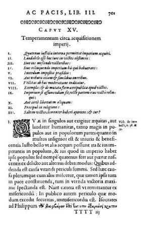 Caput XV. Temperamentum circa acqusitionem imperij. - Caput XVI. Temperamentum circa ea quæ iure gentium postliminio carent.