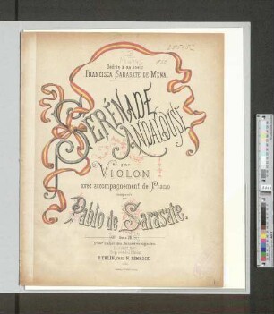 Sérénade andalouse pour violon : avec accomp. de piano ; oeuv. 28 ; 5ieme cahier des Danses espagnoles
