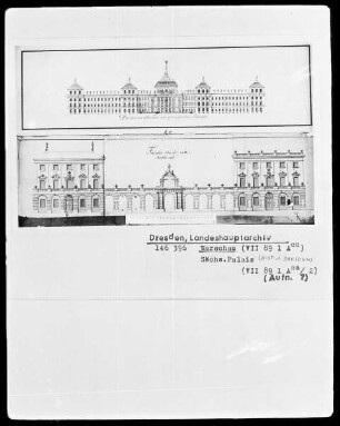 Warschau, Sächsisches Palais, Fassadenaufriß