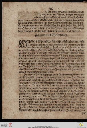 Zeitung aus Westphalen
