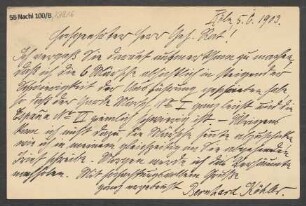 Brief an Ludwig Strecker  und B. Schott's Söhne : 05.06.1903