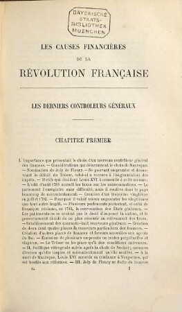 Les causes financières de la Révolution française, 2