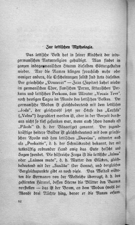 Zur lettischen Mythologie.