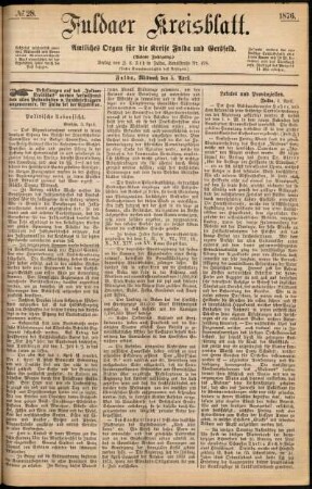 Ausgabe vom Mittwoch, den 05. April 1876.