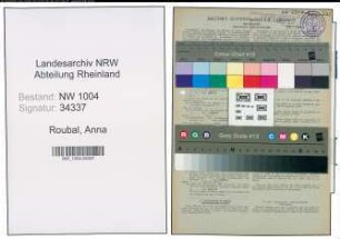 Entnazifizierung Anna Roubal , geb. 09.10.1912 (Hausgehilfin)
