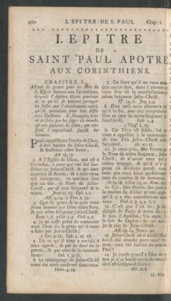 I. Epitre De Saint Paul Apotre Aux Corinthiens