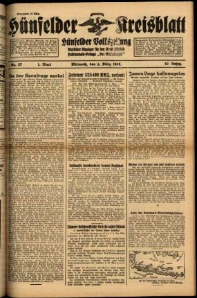 Erste Ausgabe vom Mittwoch, den 04. März 1942.