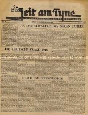 Lagerzeitung des Kriegsgefangenenlagers Camp No. 18 (Featherstone Park Camp Haltwistle) u.a. zur "deutschen Frage"