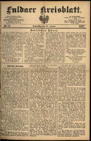 Ausgabe vom Donnerstag, den 28. Januar 1892.