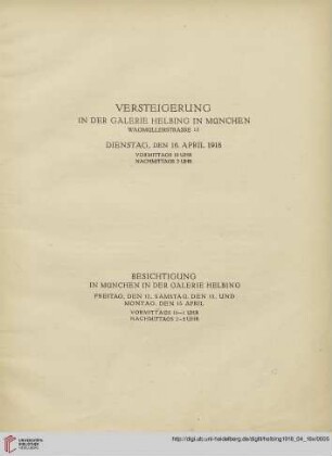 Versteigerung – Besichtigung