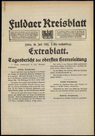Ausgabe vom Freitag, den 16. Juli 1915.