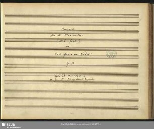 Concerto für die Clarinette (No.1 f moll) [J 114]