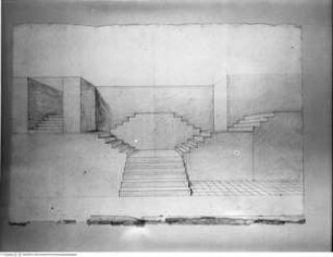 Album des Orazio Grassi, Perspektivische Studie einer Treppe