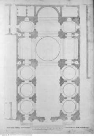 Praecipua urbis Romanae templa (Titel fingiert), Tafel (9): Sant'Ignazio di Loyola, Grundriss