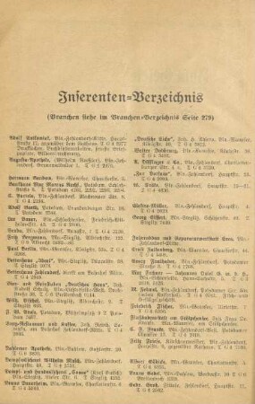 Inserenten-Verzeichnis