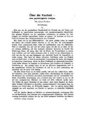 Über die Faulheit : eine psychologische Analyse ; (Fortsetzung)