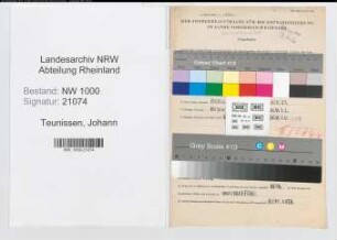 Entnazifizierung Johann Teunissen, geb. 04.12.1919 (Arbeiter)