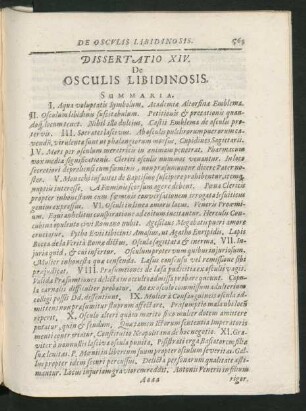 Dissertatio XIV. De Osculis Libidinosis.