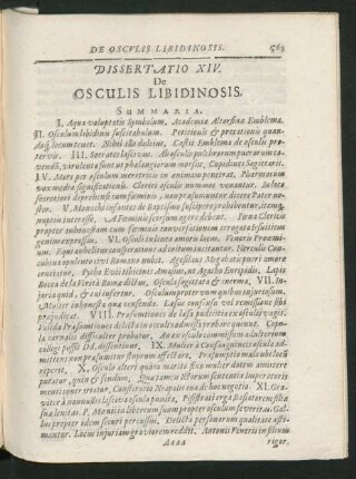 Dissertatio XIV. De Osculis Libidinosis.