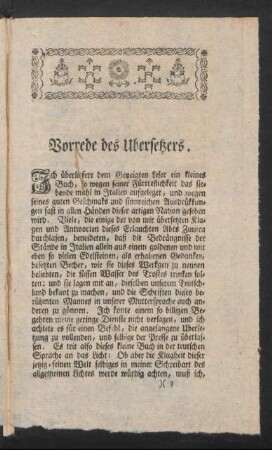 Vorrede des Ubersetzers