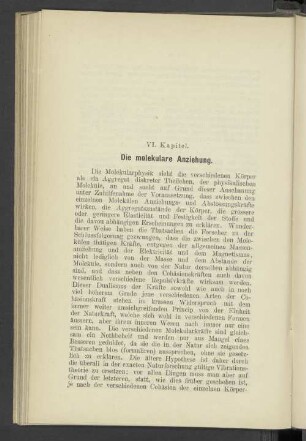 VI. Kapitel. Die molekulare Anziehung.