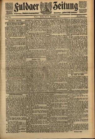 Zweite Ausgabe vom Freitag, den 17. Dezember 1909.
