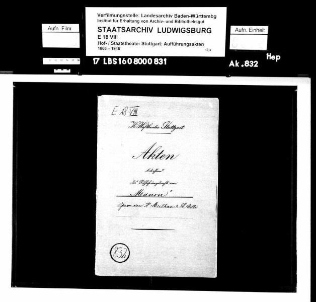 Manon. Oper von Jules Massenet; Text: Henri Meilhac und Philipp Gille