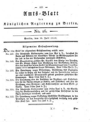 No. 26, 28. Juli 1819