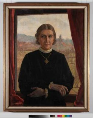Frauenportrait halbfigurig, Hochformat