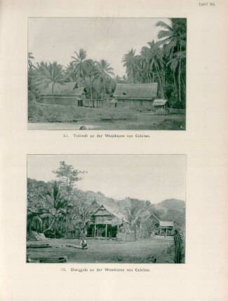 Tafel 30.: 54. Toli-toli an der Westküste von Celebes. 55. Donggala an der Westküste con Celebes