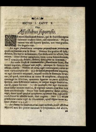 Sectio I. Caput X. De Affectibus soporosis.
